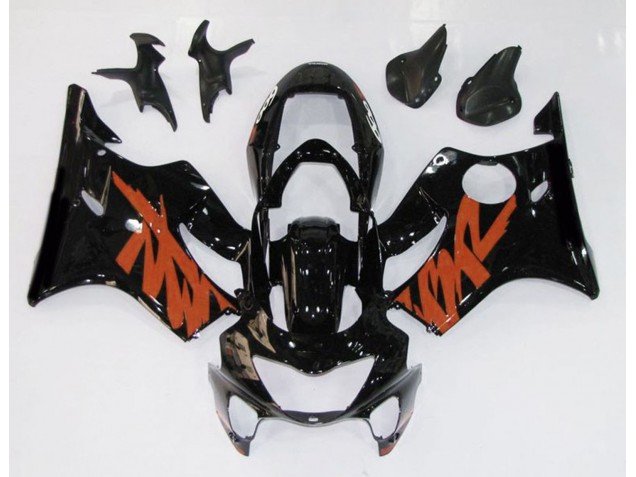 Negro Brillante & Naranja 1999-2000 Honda CBR600 F4 Carenados Moto Negro Brillante & Naranja 1999-2000 Honda CBR600 F4 Carenados Moto