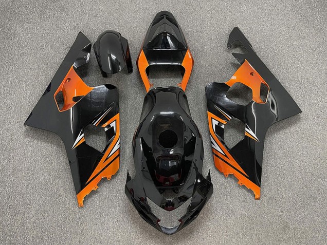 Negro Brillante & Naranja 2004-2005 Suzuki GSXR 600-750 Carenados Moto