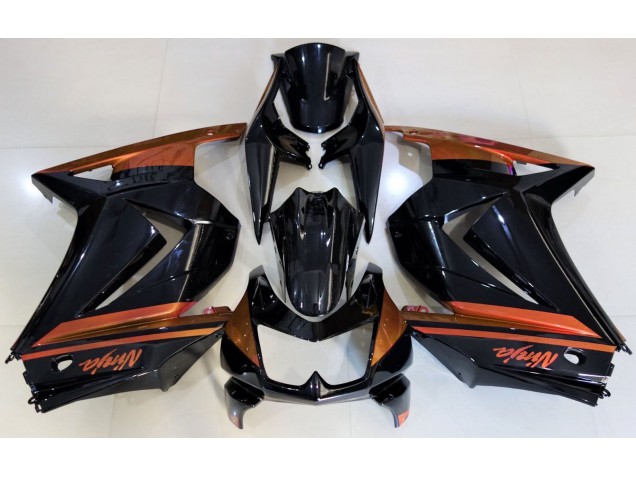 Negro Brillante & Naranja 2008-2012 Kawasaki Ninja 250 Carenados Moto Negro Brillante & Naranja 2008-2012 Kawasaki Ninja 250 Carenados Moto