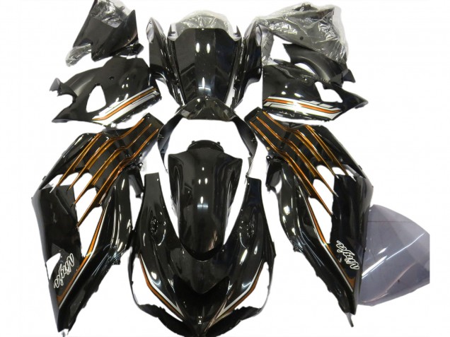 Negro Brillante & Naranja 2012-2021 Kawasaki ZX14R Carenados Moto Negro Brillante & Naranja 2012-2021 Kawasaki ZX14R Carenados Moto