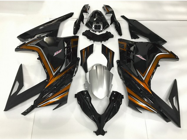 Negro Brillante & Naranja 2013-2018 Kawasaki Ninja 300 Carenados Moto Negro Brillante & Naranja 2013-2018 Kawasaki Ninja 300 Carenados Moto