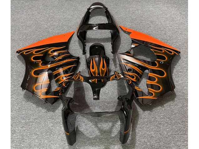Negro Brillante & Naranja Llama 2000-2002 Kawasaki ZX6R Carenados Moto Negro Brillante & Naranja Llama 2000-2002 Kawasaki ZX6R Carenados Moto