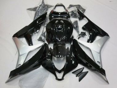 Negro Brillante & Plata 2007-2008 Honda CBR600RR Carenados Moto