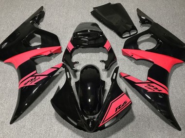 Negro Brillante & Rojo 2003-2004 Yamaha R6 Carenados Moto