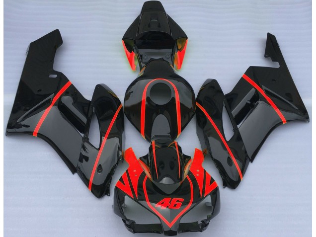 Negro Brillante & Rojo 2004-2005 Honda CBR1000RR Carenados Moto Negro Brillante & Rojo 2004-2005 Honda CBR1000RR Carenados Moto