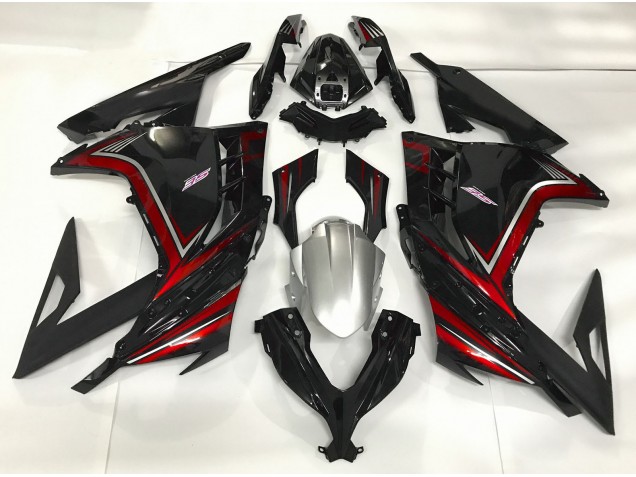 Negro Brillante & Rojo 2013-2018 Kawasaki Ninja 300 Carenados Moto Negro Brillante & Rojo 2013-2018 Kawasaki Ninja 300 Carenados Moto
