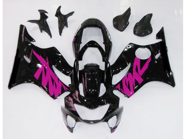Negro Brillante & Rosa 1999-2000 Honda CBR600 F4 Carenados Moto Negro Brillante & Rosa 1999-2000 Honda CBR600 F4 Carenados Moto