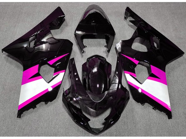 Negro Brillante & Rosa 2004-2005 Suzuki GSXR 600-750 Carenados Moto Negro Brillante & Rosa 2004-2005 Suzuki GSXR 600-750 Carenados Moto