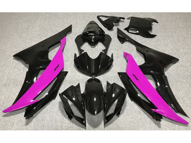 Negro Brillante & Rosa 2008-2016 Yamaha R6 Carenados Moto Negro Brillante & Rosa 2008-2016 Yamaha R6 Carenados Moto