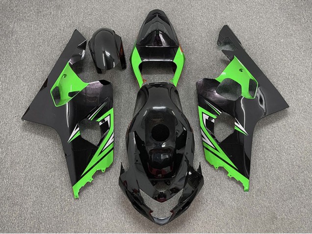 Negro Brillante & Verde 2004-2005 Suzuki GSXR 600-750 Carenados Moto