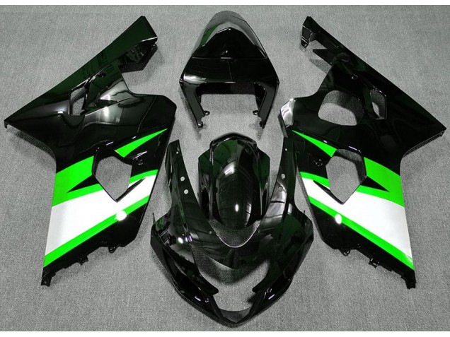 Negro Brillante & Verde 2004-2005 Suzuki GSXR 600-750 Carenados Moto