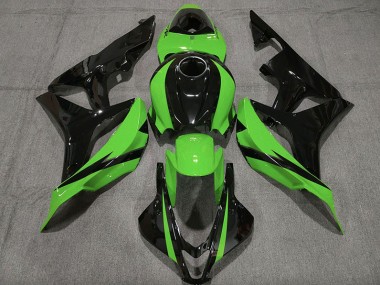 Negro Brillante & Verde 2007-2008 Honda CBR600RR Carenados Moto
