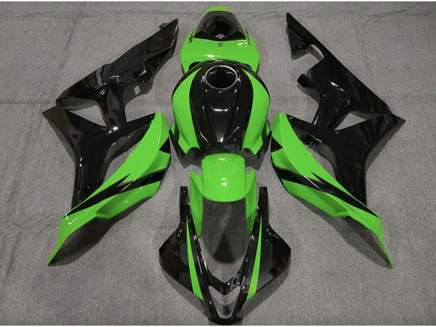 Negro Brillante & Verde 2007-2008 Honda CBR600RR Carenados Moto Negro Brillante & Verde 2007-2008 Honda CBR600RR Carenados Moto