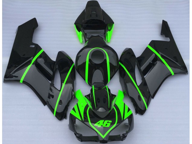 Negro Brillante & Verde Alta Visibilidad 2004-2005 Honda CBR1000RR Carenados Moto Negro Brillante & Verde Alta Visibilidad 2004-2005 Honda CBR1000RR Carenados Moto