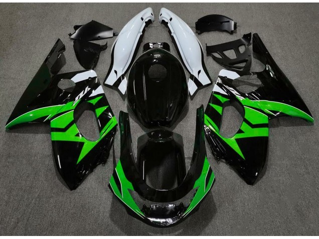 Negro Brillante Verde & Blanco 1998-2007 Yamaha YZF600 Carenados Moto Negro Brillante Verde & Blanco 1998-2007 Yamaha YZF600 Carenados Moto