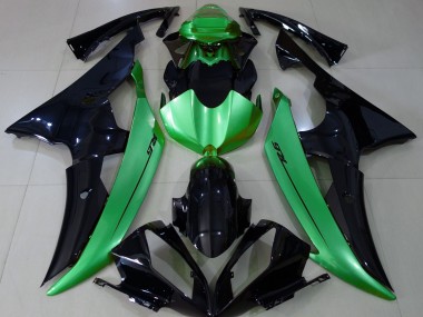 Negro Brillante & Verde Claro 2008-2016 Yamaha R6 Carenados Moto