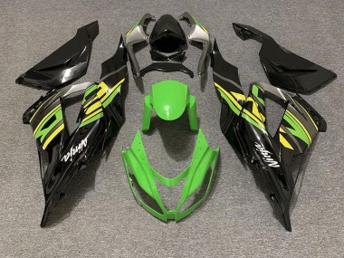 Negro Brillante & Verde Racing 2013-2018 Kawasaki ZX6R Carenados Moto