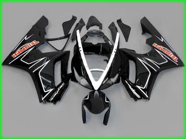 Negro Brillo Con Blanco 2006-2008 Triumph Daytona 675 Carenados Moto Negro Brillo Con Blanco 2006-2008 Triumph Daytona 675 Carenados Moto