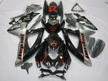 Negro Gris Jordan 2008-2010 Suzuki GSXR 600-750 Carenados Moto