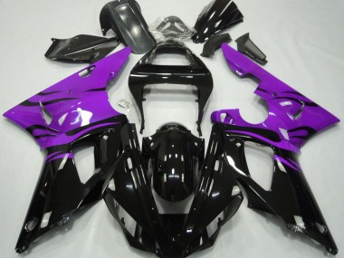 Negro Llama & Morado 2000-2001 Yamaha R1 Carenados Moto