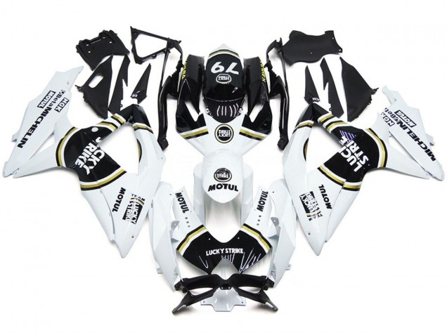 Negro Lucky Strike 79 2008-2010 Suzuki GSXR 600-750 Carenados Moto Negro Lucky Strike 79 2008-2010 Suzuki GSXR 600-750 Carenados Moto