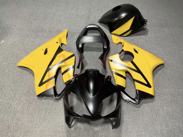 Negro Mate & Amarillo 2001-2003 Honda CBR600 F4i Carenados Moto