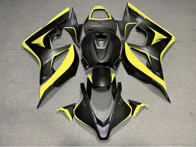 Negro Mate & Amarillo 2007-2008 Honda CBR600RR Carenados Moto Negro Mate & Amarillo 2007-2008 Honda CBR600RR Carenados Moto
