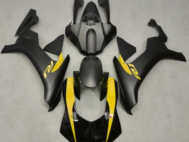Negro Mate & Amarillo 2015-2019 Yamaha R1 Carenados Moto