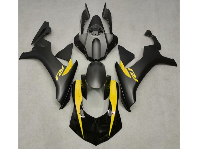 Negro Mate & Amarillo 2015-2019 Yamaha R1 Carenados Moto Negro Mate & Amarillo 2015-2019 Yamaha R1 Carenados Moto