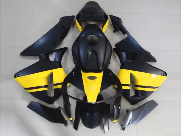 Negro Mate & Amarillo Brillante 2005-2006 Honda CBR600RR Carenados Moto Negro Mate & Amarillo Brillante 2005-2006 Honda CBR600RR Carenados Moto