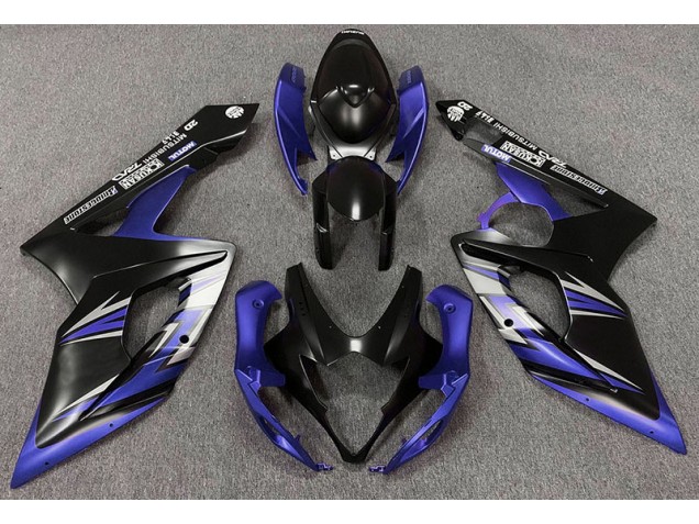 Negro Mate & Azul 2005-2006 Suzuki GSXR 1000 Carenados Moto Negro Mate & Azul 2005-2006 Suzuki GSXR 1000 Carenados Moto