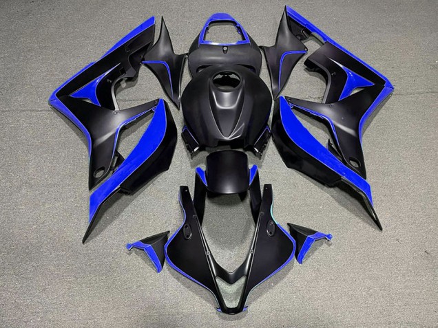 Negro Mate & Azul 2007-2008 Honda CBR600RR Carenados Moto Negro Mate & Azul 2007-2008 Honda CBR600RR Carenados Moto