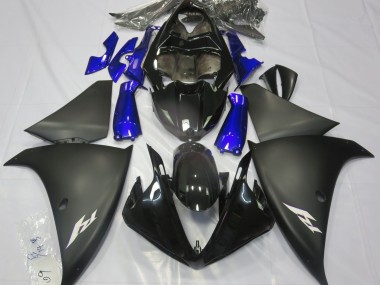 Negro Mate & Azul 2009-2011 Yamaha R1 Carenados Moto