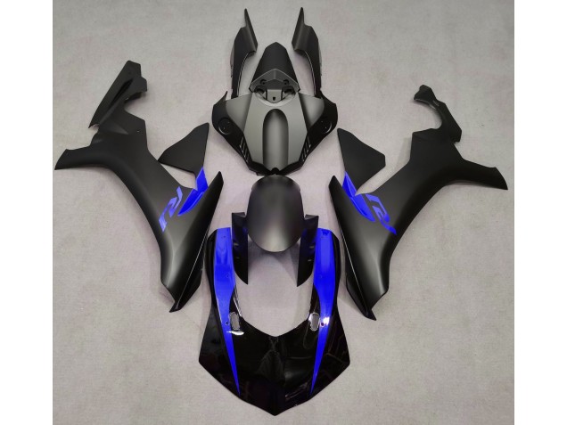 Negro Mate & Azul 2015-2019 Yamaha R1 Carenados Moto