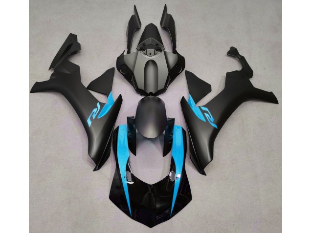 Negro Mate & Azul Claro 2015-2019 Yamaha R1 Carenados Moto Negro Mate & Azul Claro 2015-2019 Yamaha R1 Carenados Moto