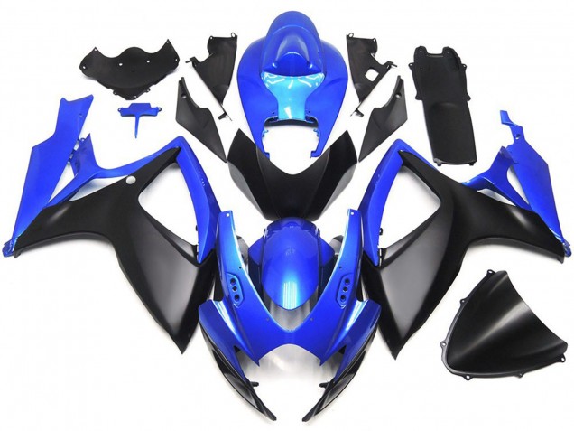 Negro Mate & Azul OEM Estilo Personalizado 2006-2007 Suzuki GSXR 600-750 Carenados Moto Negro Mate & Azul OEM Estilo Personalizado 2006-2007 Suzuki GSXR 600-750 Carenados Moto