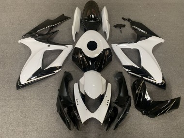 Negro Mate & Blanco Brillante 2006-2007 Suzuki GSXR 600-750 Carenados Moto