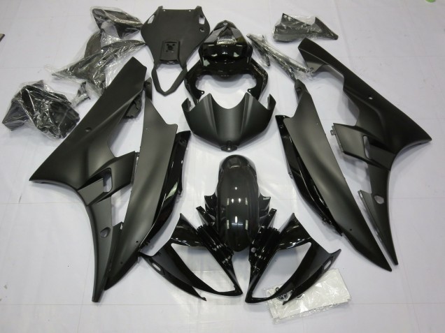 Negro Mate & Brillante 2006-2007 Yamaha R6 Carenados Moto Negro Mate & Brillante 2006-2007 Yamaha R6 Carenados Moto