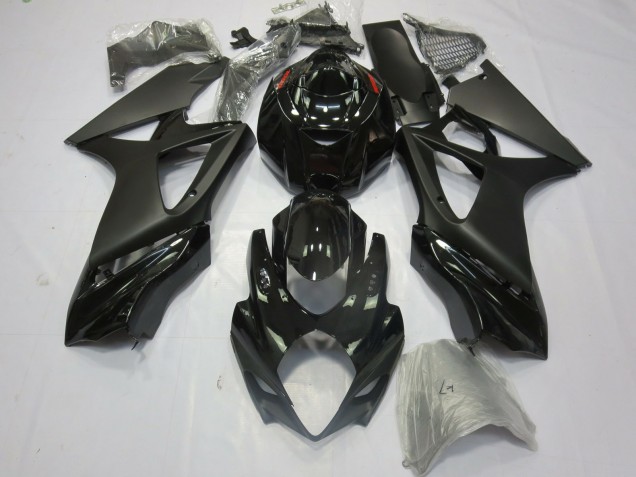 Negro Mate Brillo 2007-2008 Suzuki GSXR 1000 Carenados Moto Negro Mate Brillo 2007-2008 Suzuki GSXR 1000 Carenados Moto