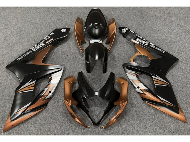 Negro Mate & Bronce 2005-2006 Suzuki GSXR 1000 Carenados Moto Negro Mate & Bronce 2005-2006 Suzuki GSXR 1000 Carenados Moto