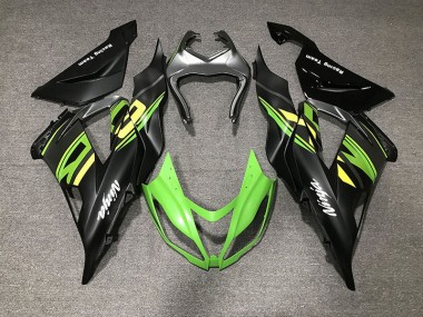 Negro Mate & Carreras 2013-2018 Kawasaki ZX6R Carenados Moto