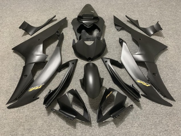 Negro Mate Con Logotipo Dorado 2008-2016 Yamaha R6 Carenados Moto Negro Mate Con Logotipo Dorado 2008-2016 Yamaha R6 Carenados Moto