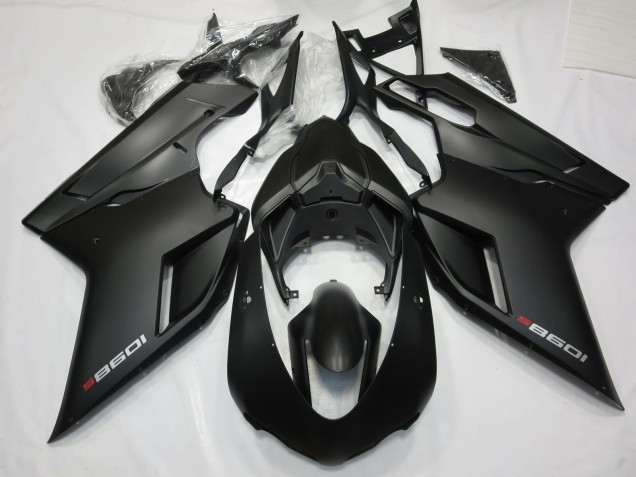 Negro Mate Con Rojo 2007-2014 Ducati 848 1098 1198 Carenados Moto Negro Mate Con Rojo 2007-2014 Ducati 848 1098 1198 Carenados Moto
