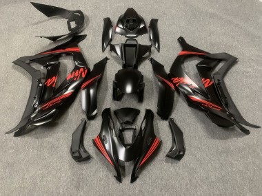 Negro Mate Con Rojo 2016-2019 Kawasaki ZX10R Carenados Moto