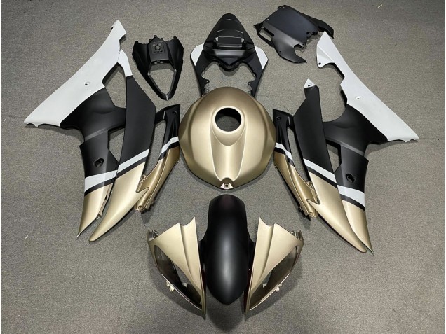 Negro Mate & Dorado 2008-2016 Yamaha R6 Carenados Moto Negro Mate & Dorado 2008-2016 Yamaha R6 Carenados Moto