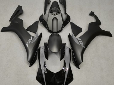 Negro Mate & Gris 2015-2019 Yamaha R1 Carenados Moto