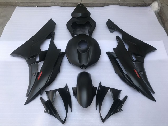 Negro Mate Liso 2006-2007 Yamaha R6 Carenados Moto Negro Mate Liso 2006-2007 Yamaha R6 Carenados Moto
