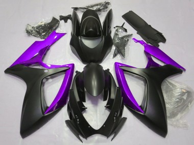 Negro Mate & Morado 2006-2007 Suzuki GSXR 600-750 Carenados Moto