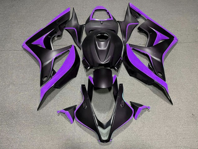 Negro Mate & Morado 2007-2008 Honda CBR600RR Carenados Moto Negro Mate & Morado 2007-2008 Honda CBR600RR Carenados Moto