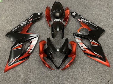 Negro Mate & Naranja 2005-2006 Suzuki GSXR 1000 Carenados Moto